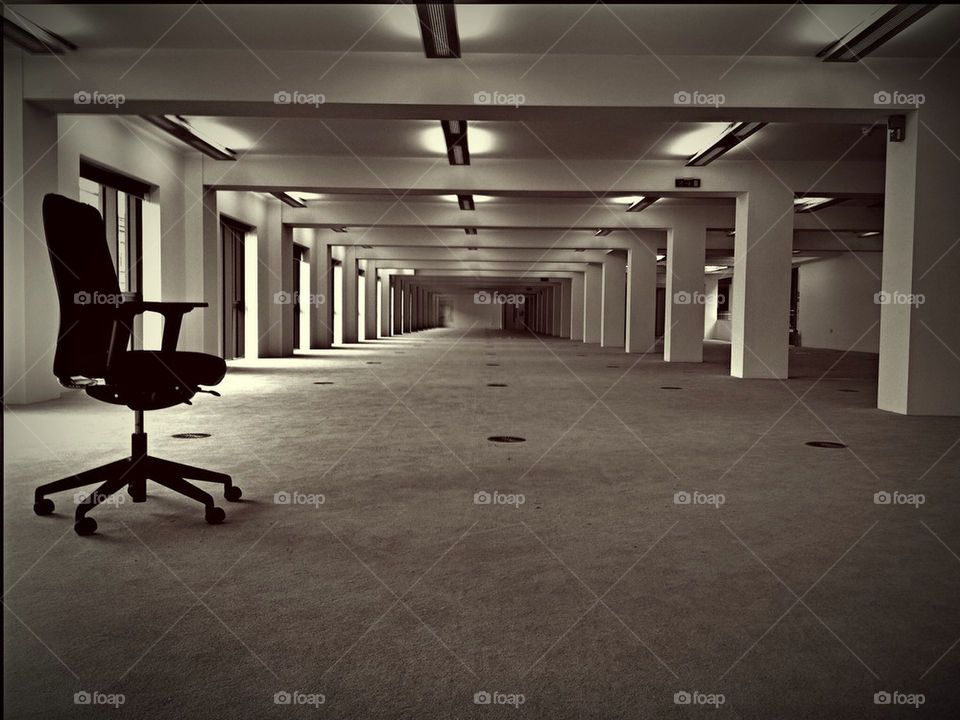 Inside empty office with no furniture