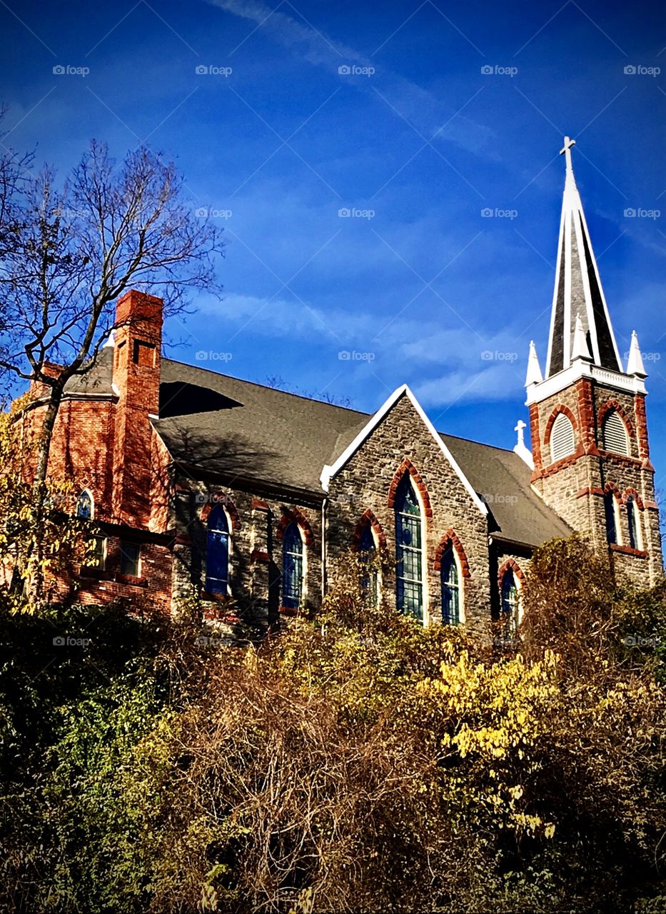 Historical church above the hill