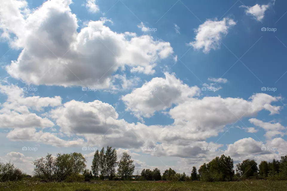 Cloudy skies.