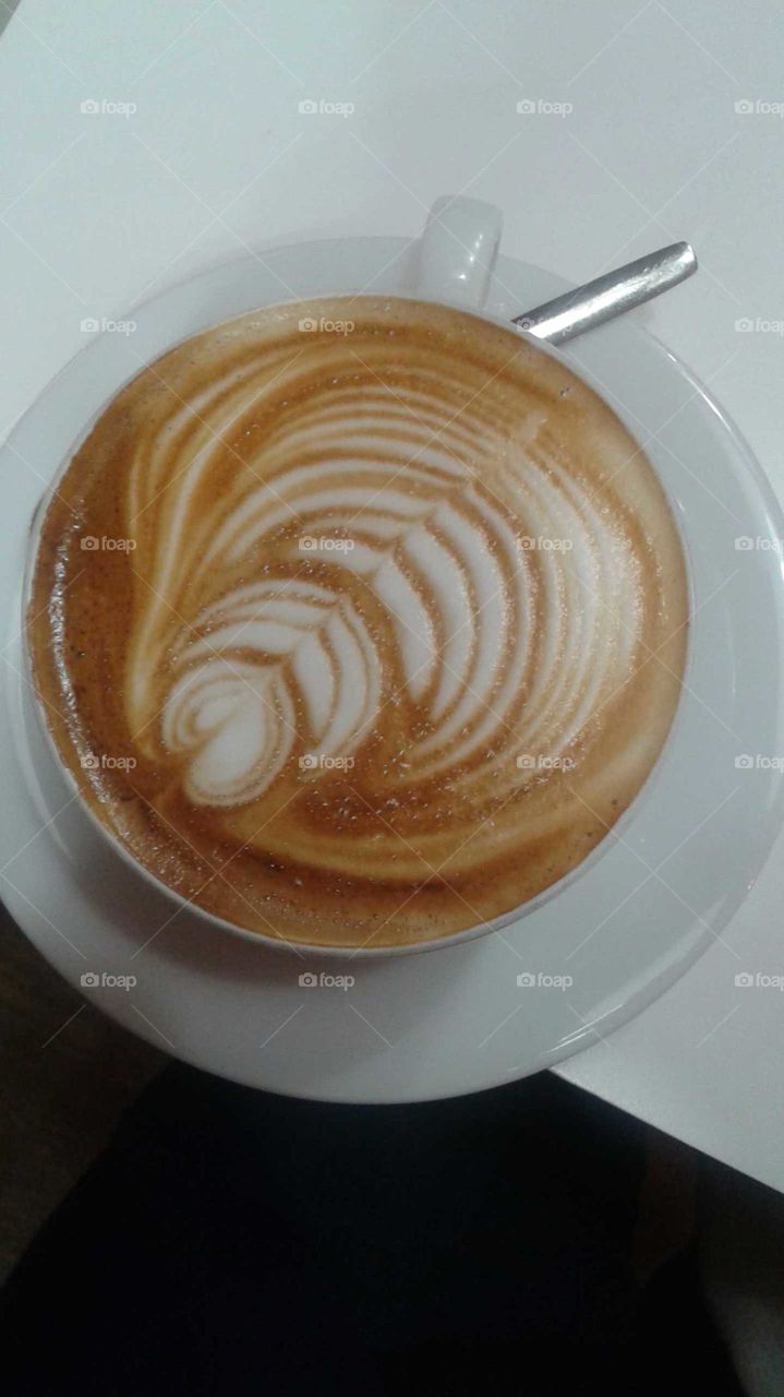 Coffee latte made by my son 