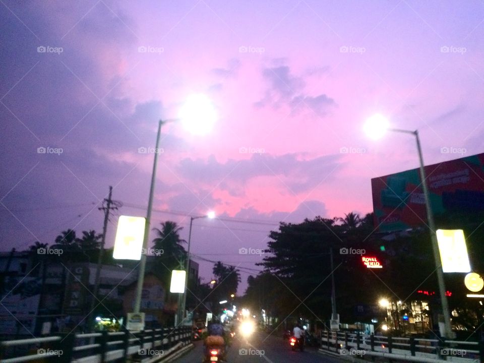 Violet sky,cloud