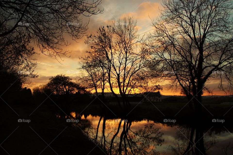 sunset over the Grand Western Canal