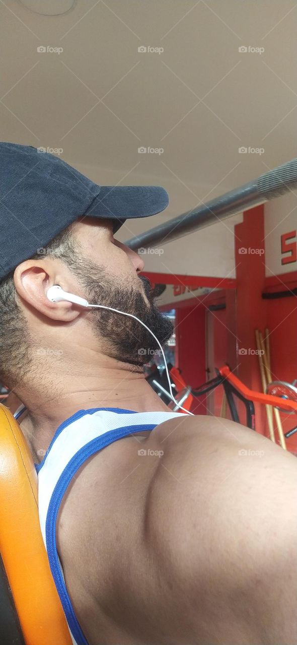 my headphone at salle of Gym