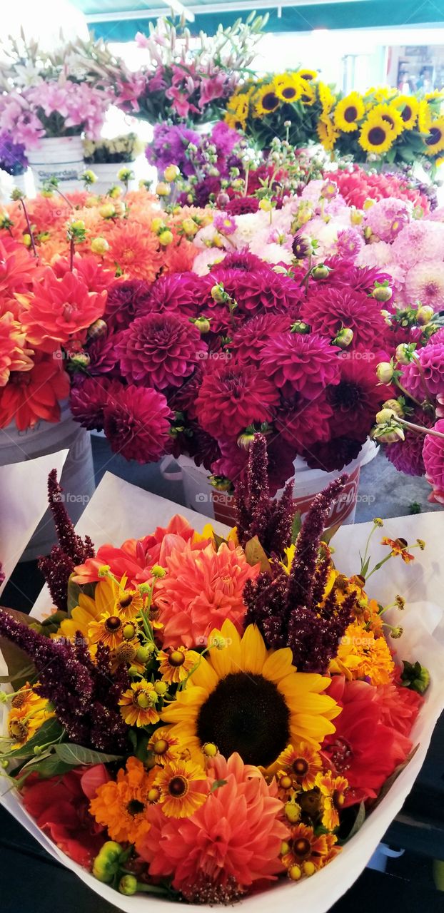Summertime Flowers at the Market
