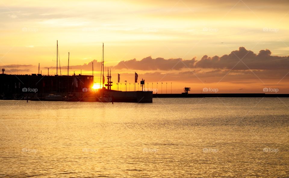 Sunset, Water, Sea, Boat, Pier