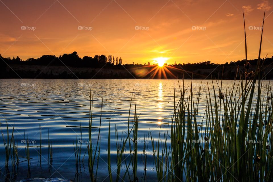 Sunset, Dawn, Water, Reflection, Lake