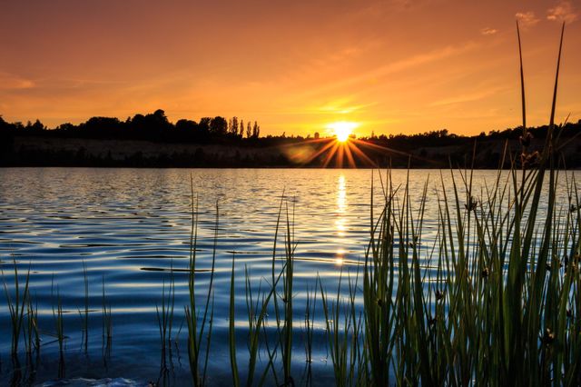 Sunset, Dawn, Water, Reflection, Lake