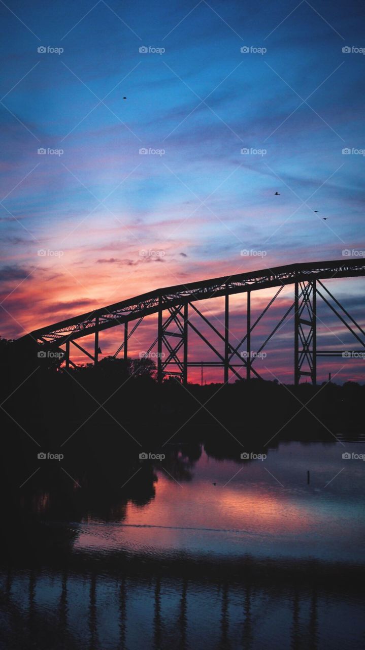 Waco Bridge Sunset