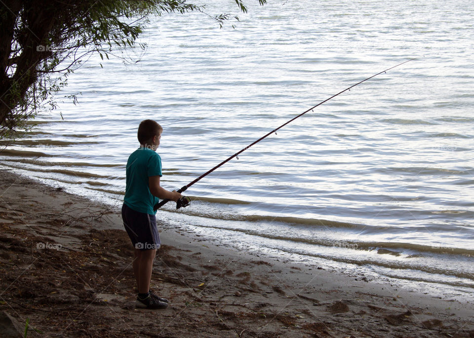 Boy fishing