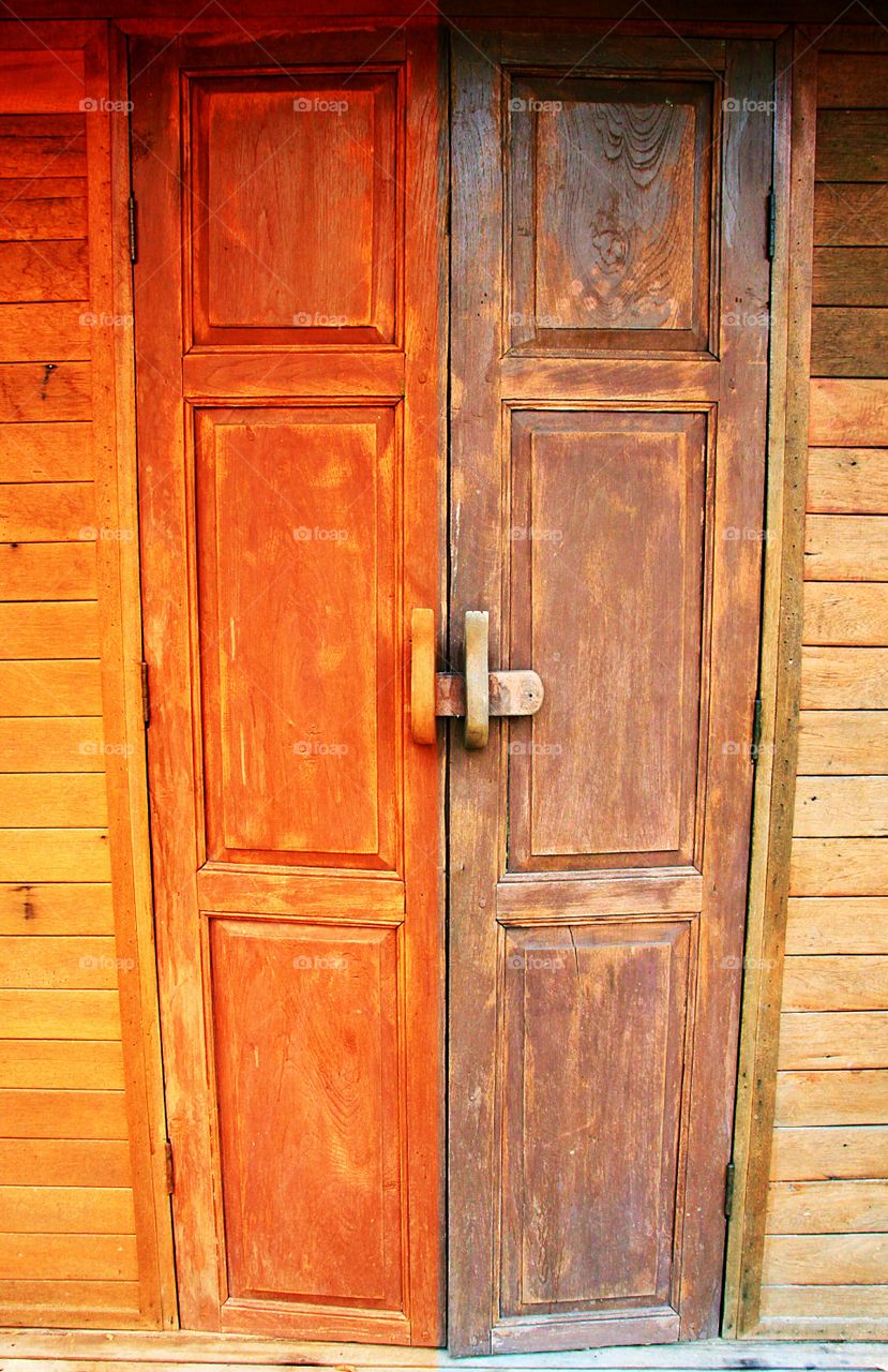 Wooden door locked.