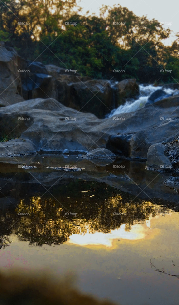 waterfall lake trees together osm photo