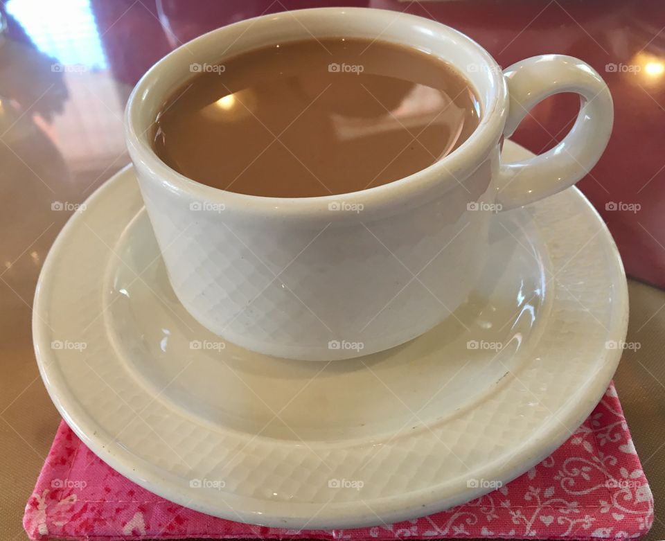 A cup of tea at a restaurant 