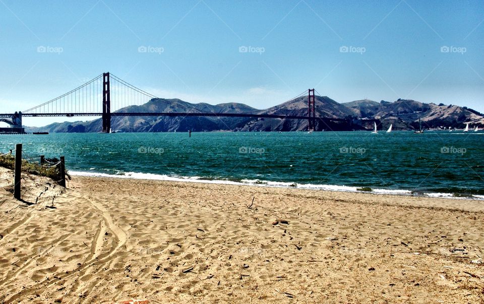 Golden Gate Bridge sailing. Sailing day at the bay