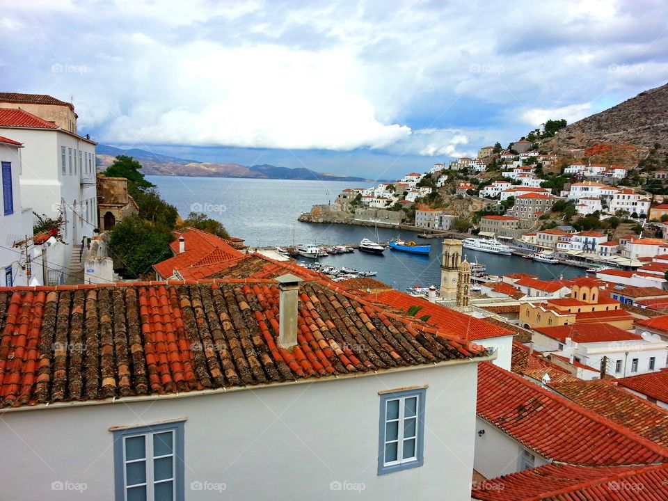 Ydra, panoramic view.
°•○●  Greek Islands.