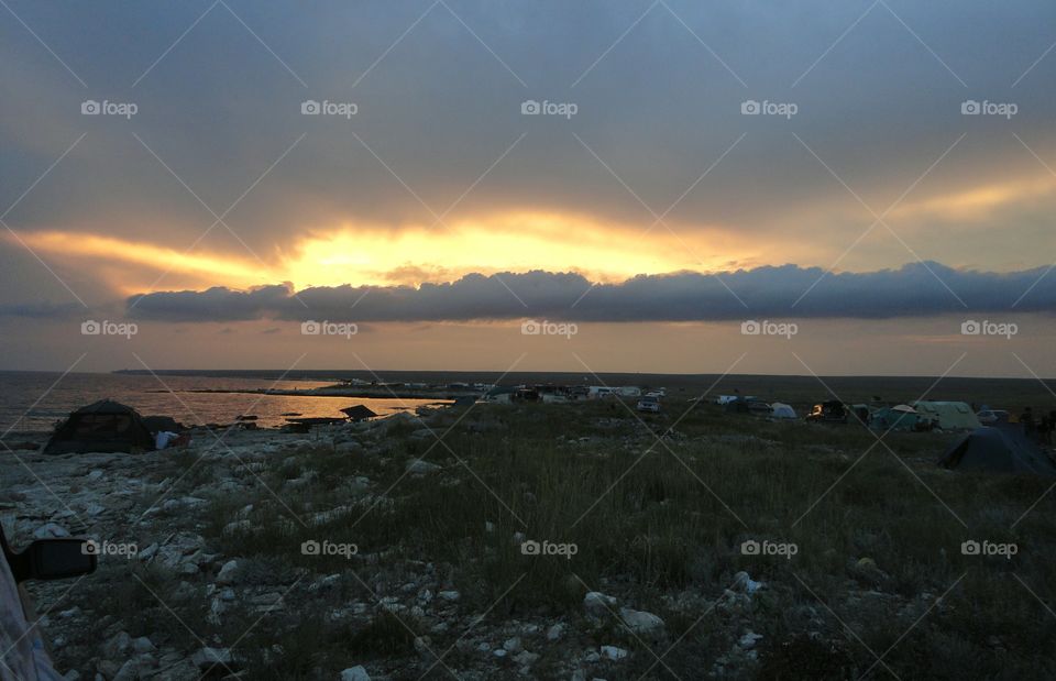 Sunset, Landscape, Dawn, Water, Sea