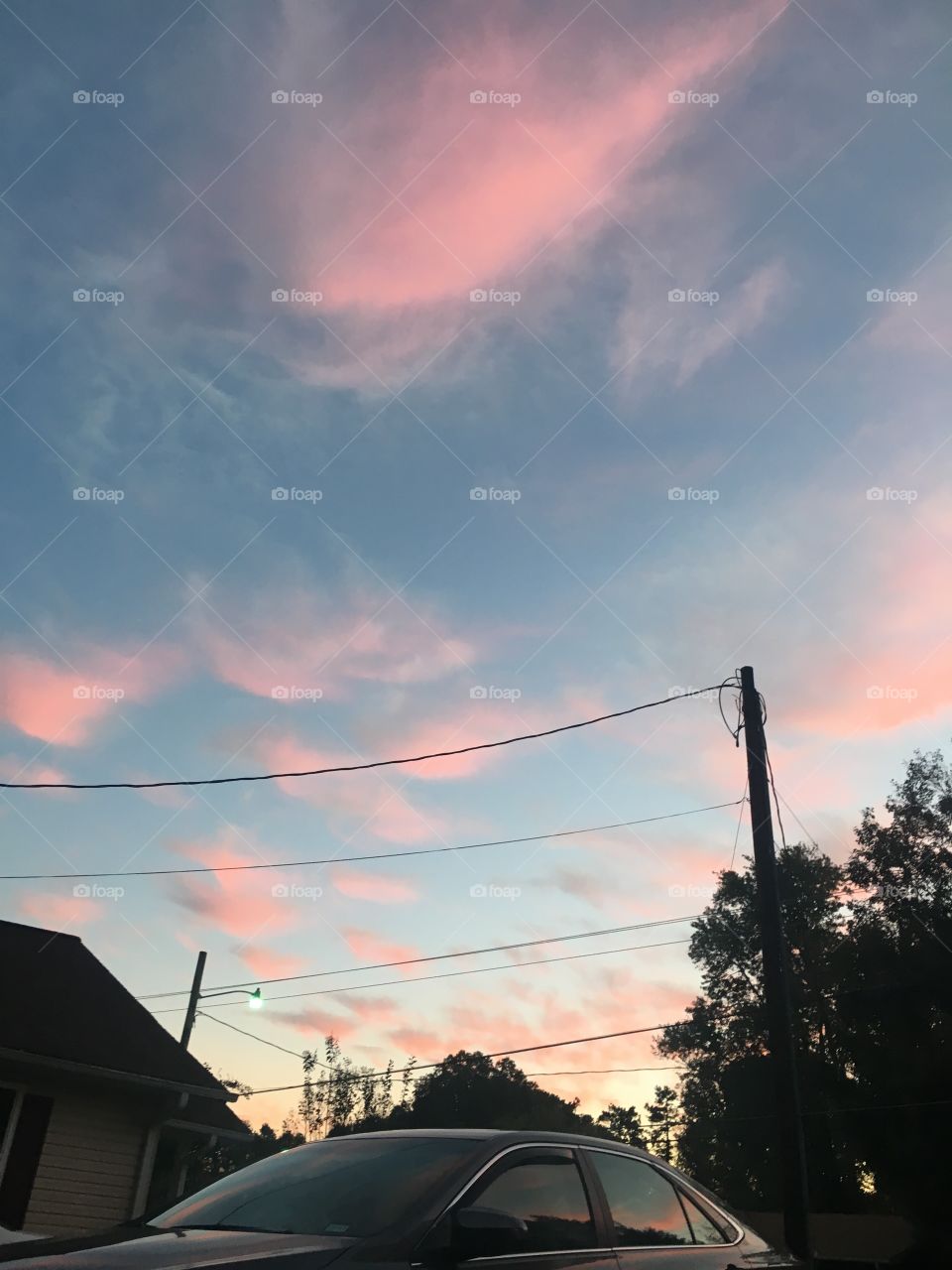 Sunset in small town