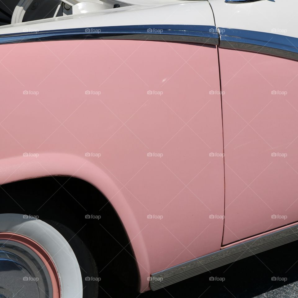 Pink classic car