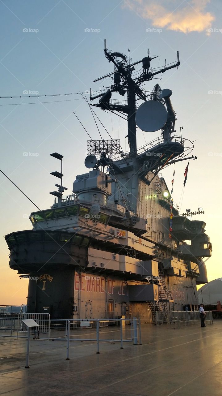 sunset on the intrepid