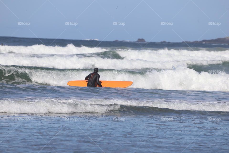 surfing in the ocean