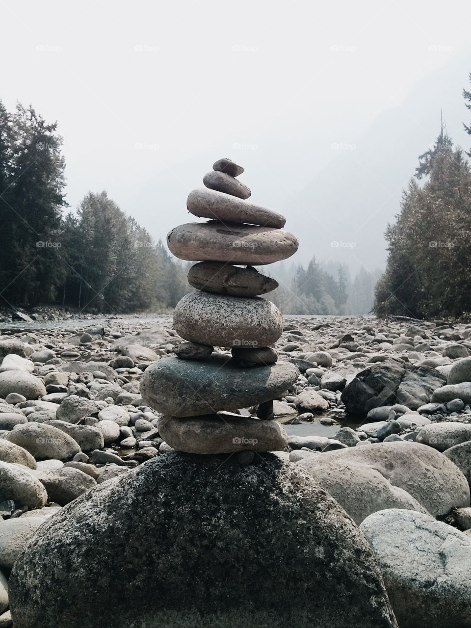 Stack of pebble stone