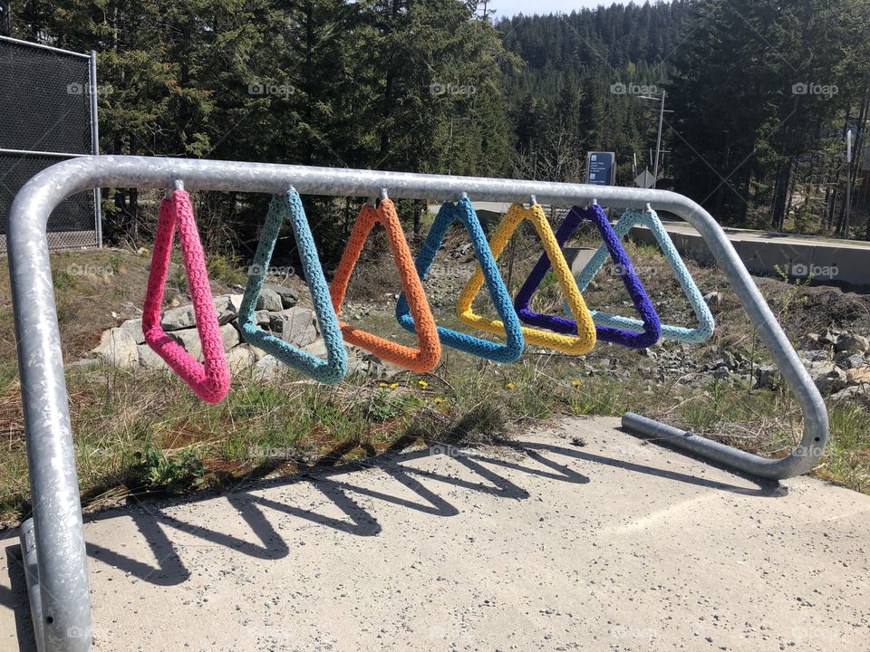 Knitted bicycle rack