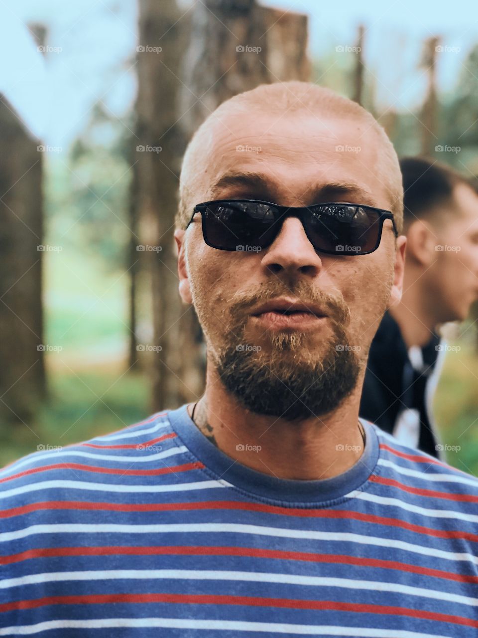 Beard man outdoors portrait