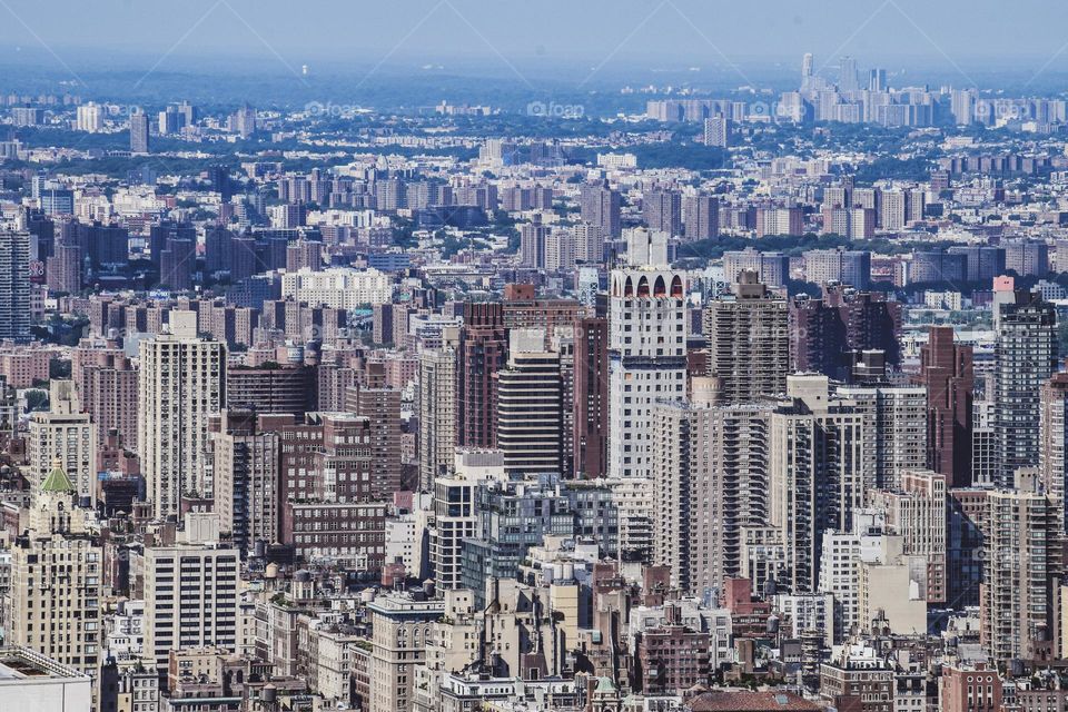 Big Apple’s Skyscrapers. A glimpse of New york from one of the tallest building.