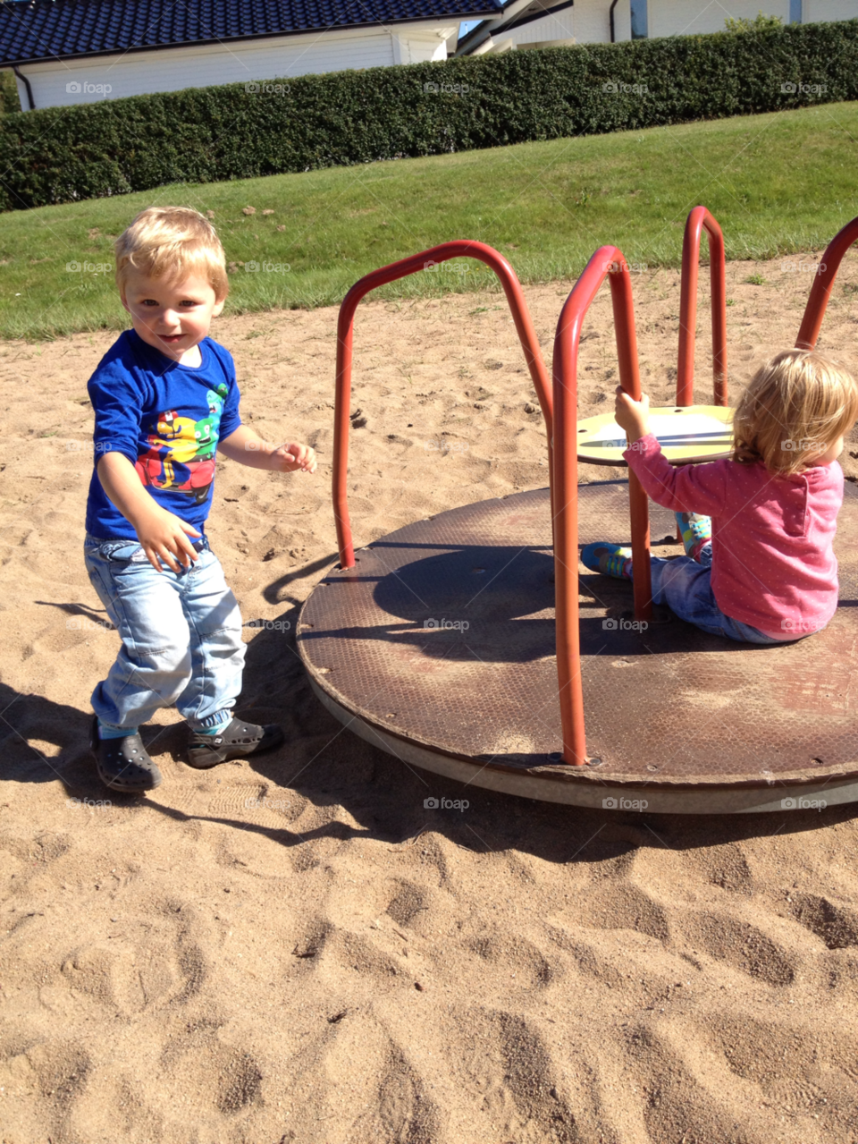 happy summer children playing by liselott