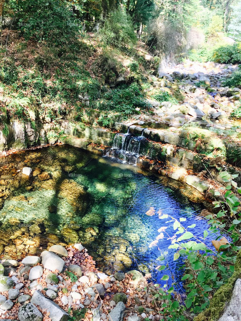 Blue and Green waterfall 