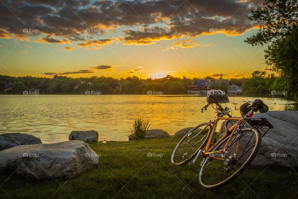 Sunset by the lake