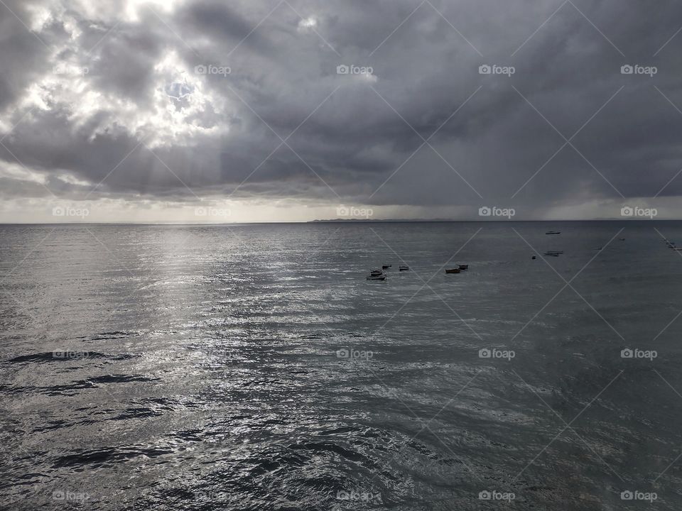 sunbeam on a cloudy day