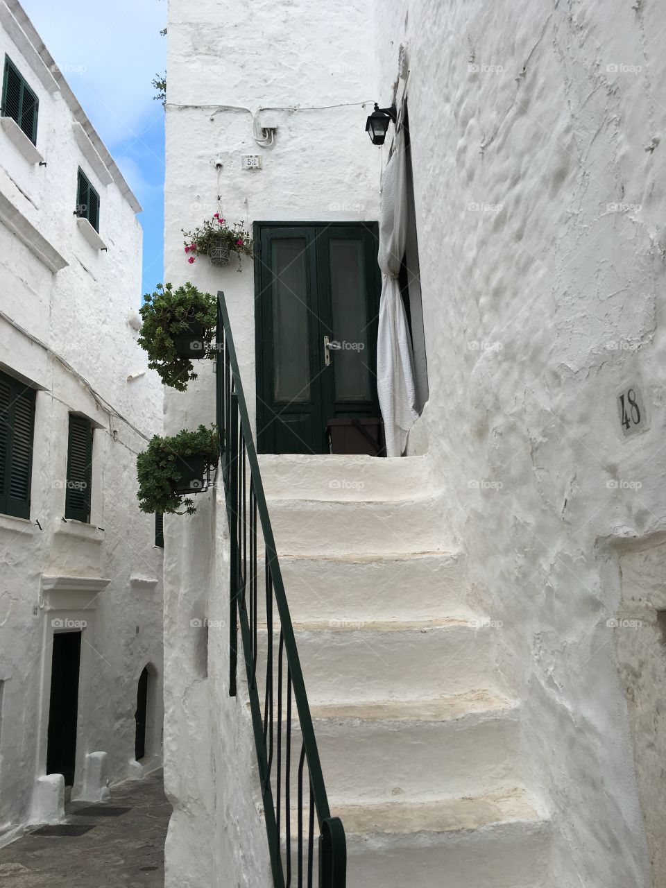 House stairs, Ostuni, the white town, Italy