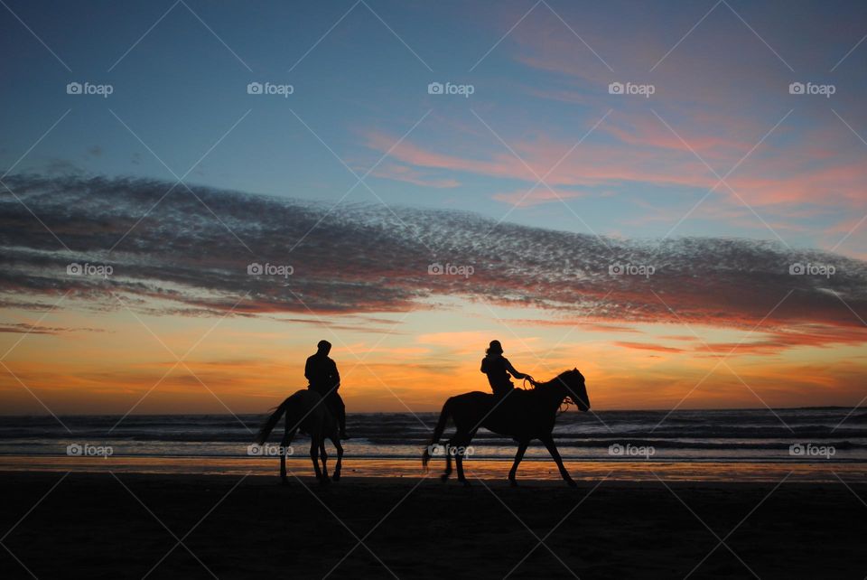 Best Friends in Sunset Riding