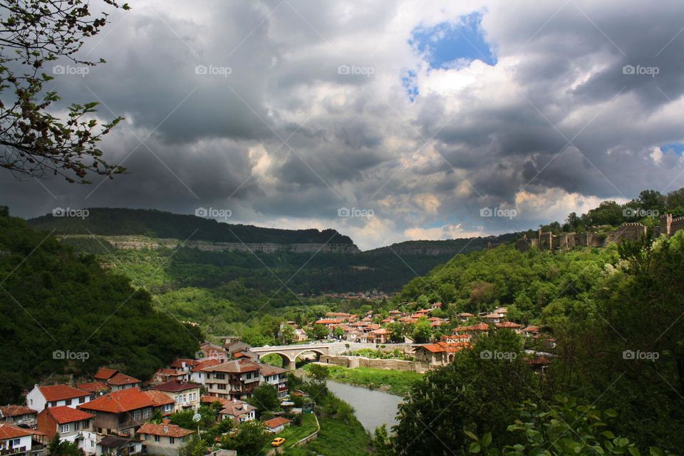 View from above of Veliko Tarnovo, Bulgaria