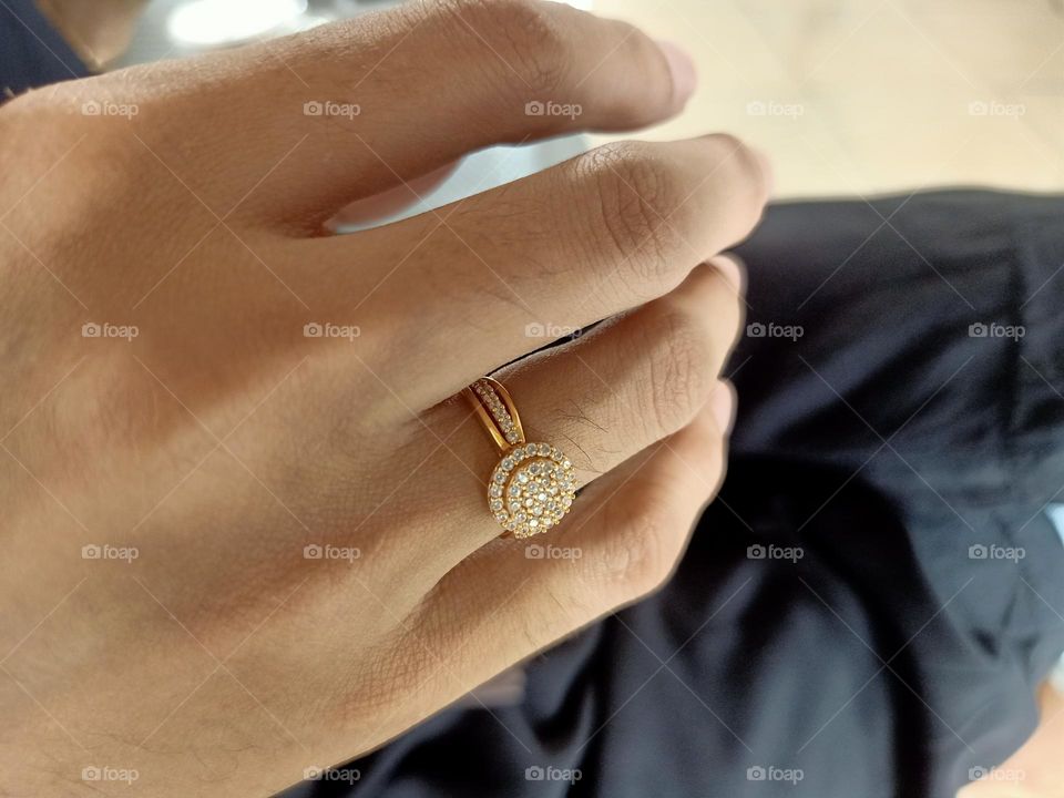 Close-up of a ring on a woman's finger