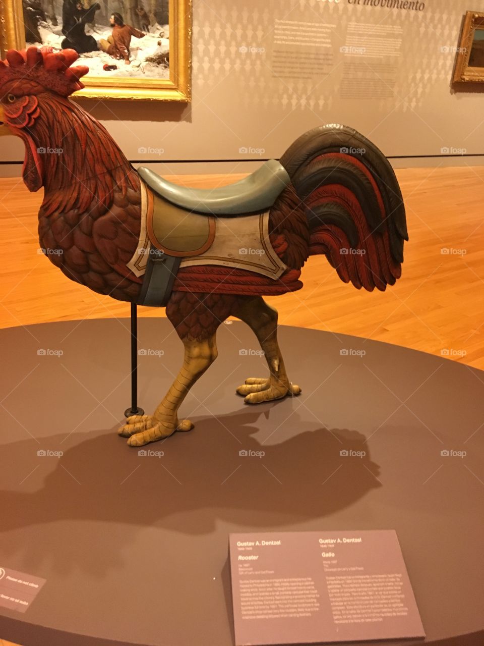 Even got a great big rooster in the middle of one of the rooms. Cock a doodle do!