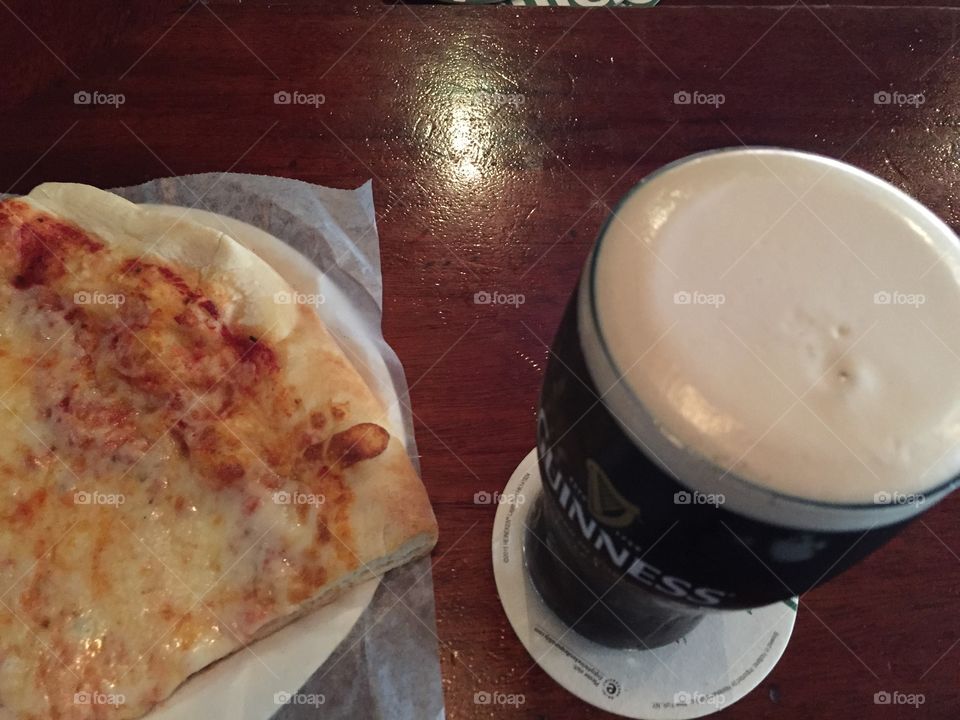 Pizza and beer in Manhattan 