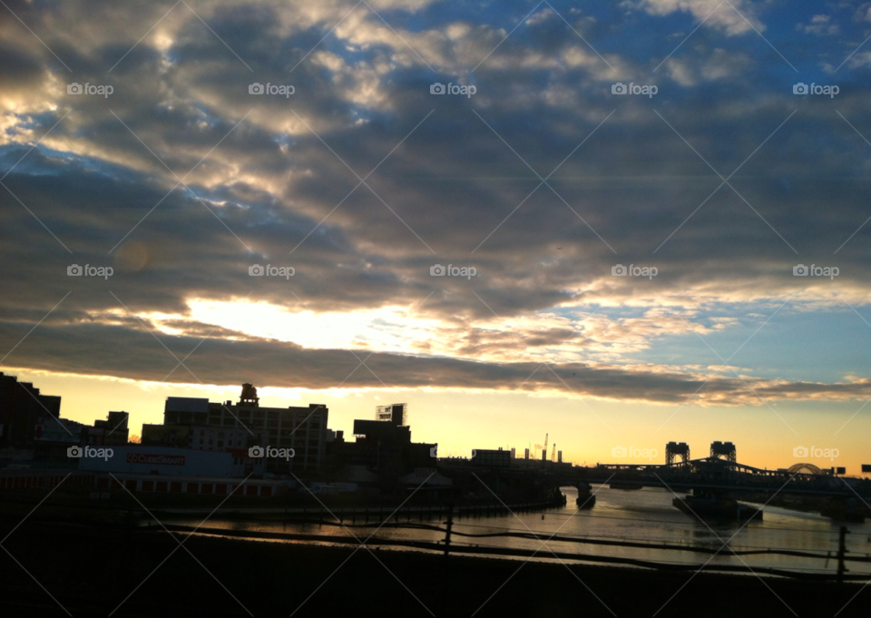 sky morning clouds river by delvec