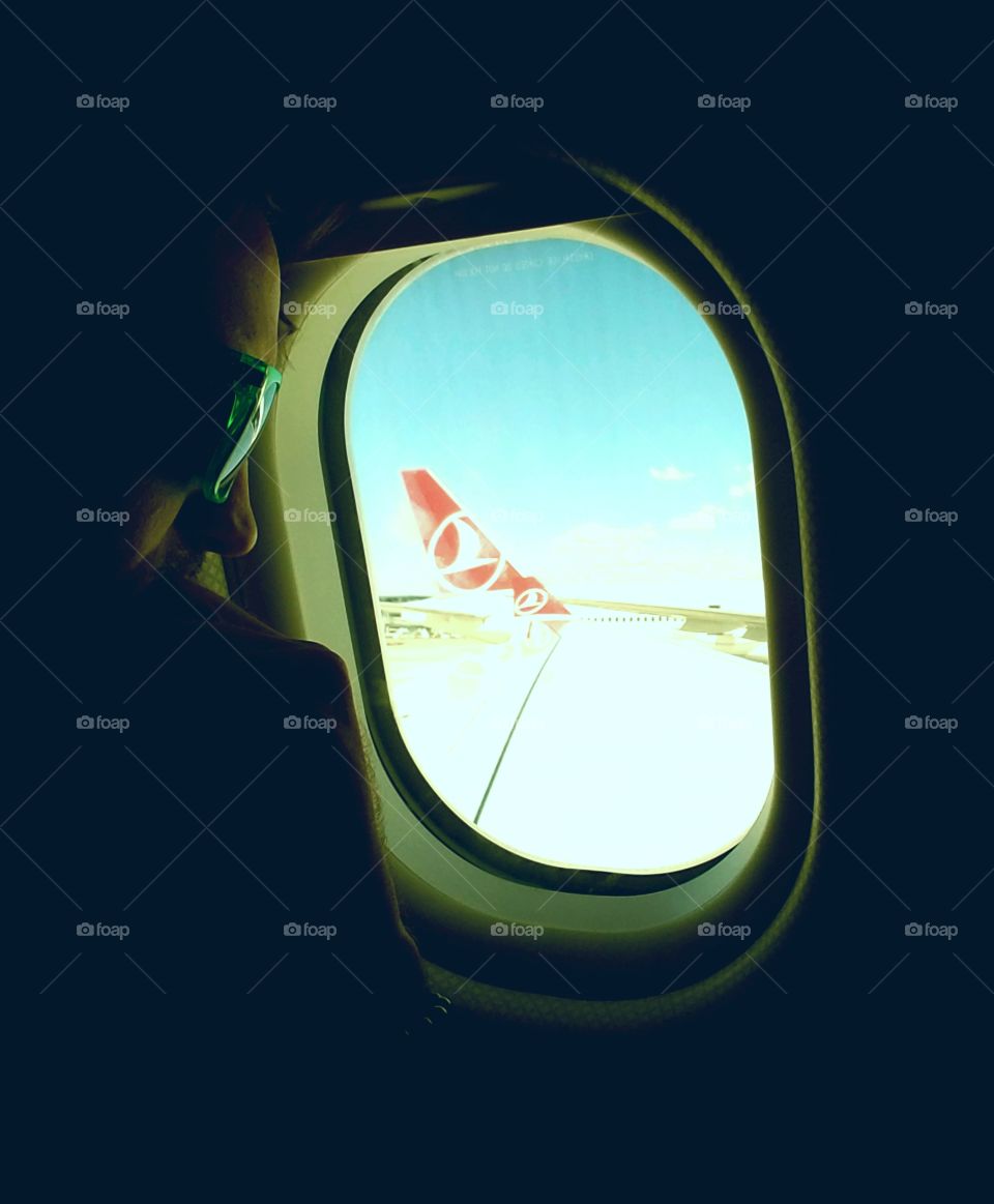 outward gaze from a plane