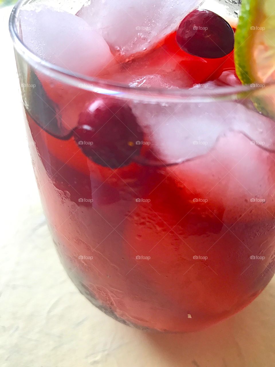 Wine cocktail with cranberries