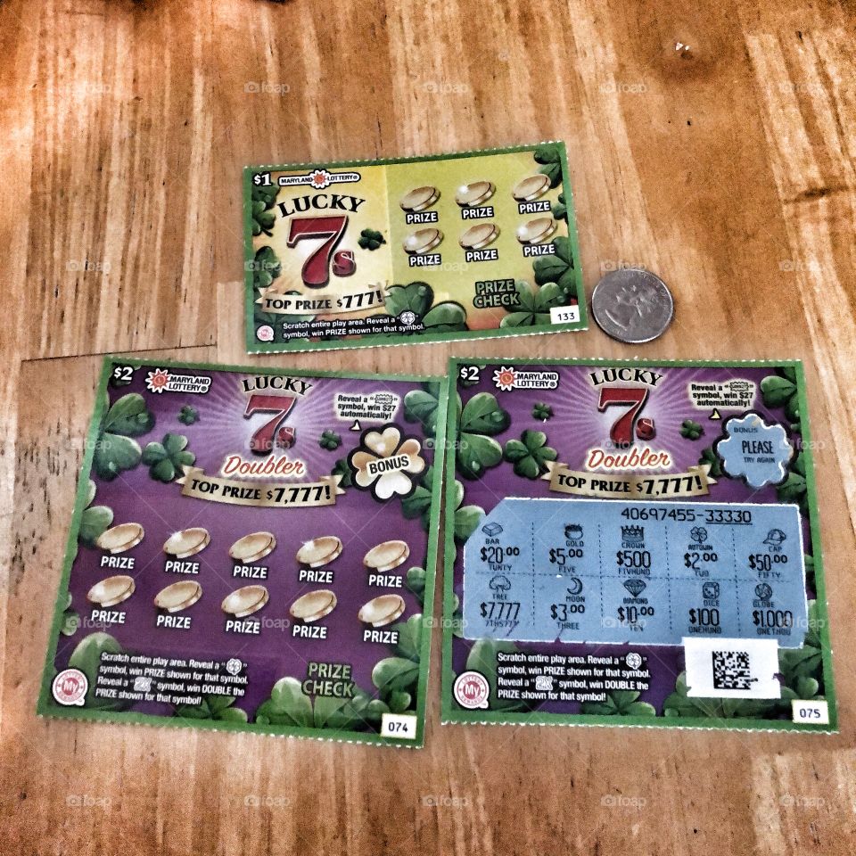 Instant lottery tickets scratch offs Maryland lottery lucky 7’s