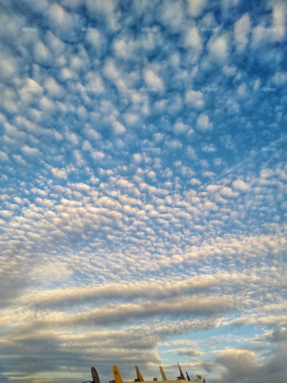 Clouds draw artwork in the sky