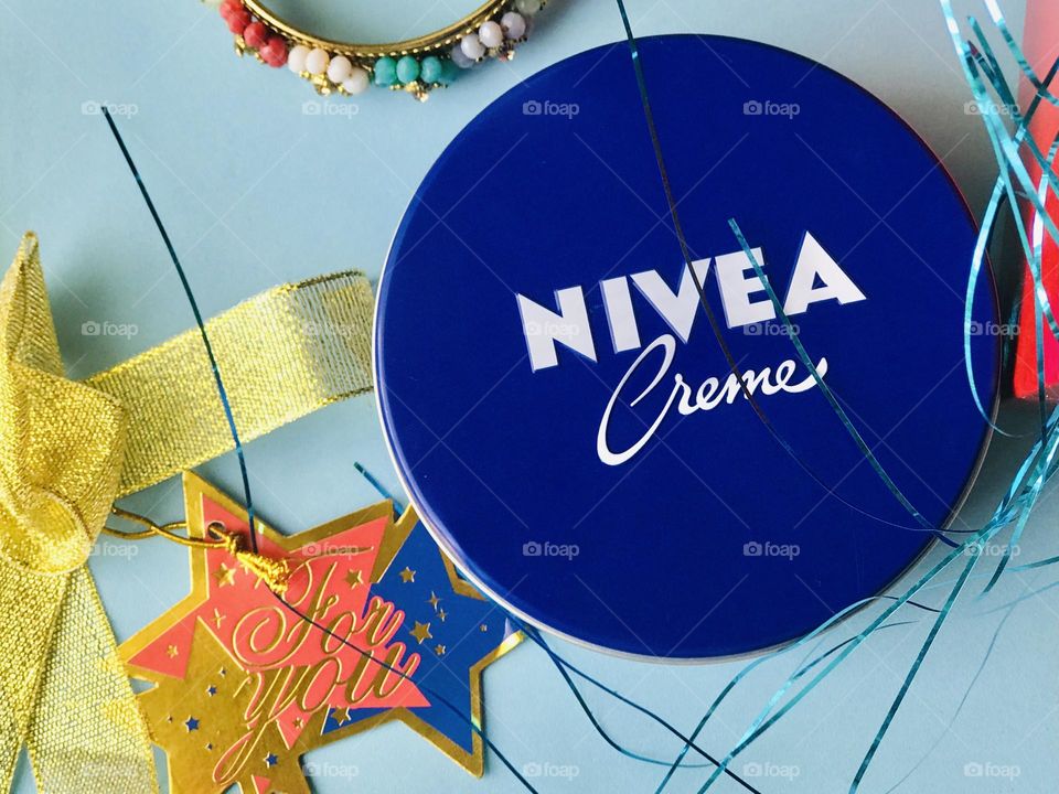 Nivea cream and gift box with for you label and bangle.