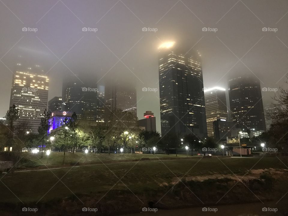 Houston cityscape Winter 