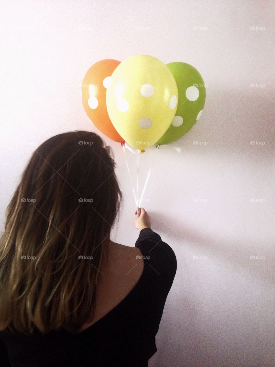 Girl with balloons 