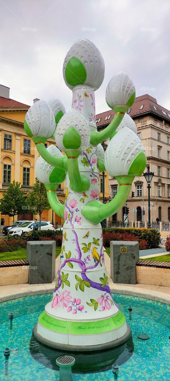 Herend Tree Porcelain Sculpture in Budapest