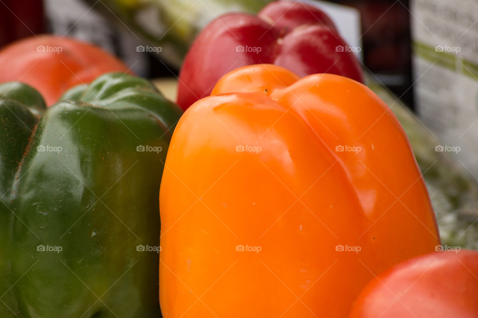Close-up of bell pepper vegetables