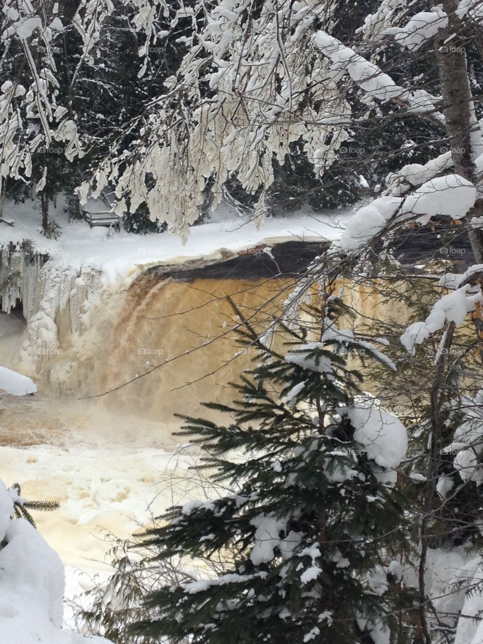 Michigan winter waterfalls
