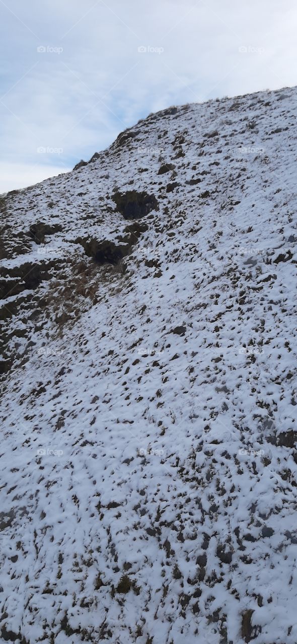 snowy hill in the mountains