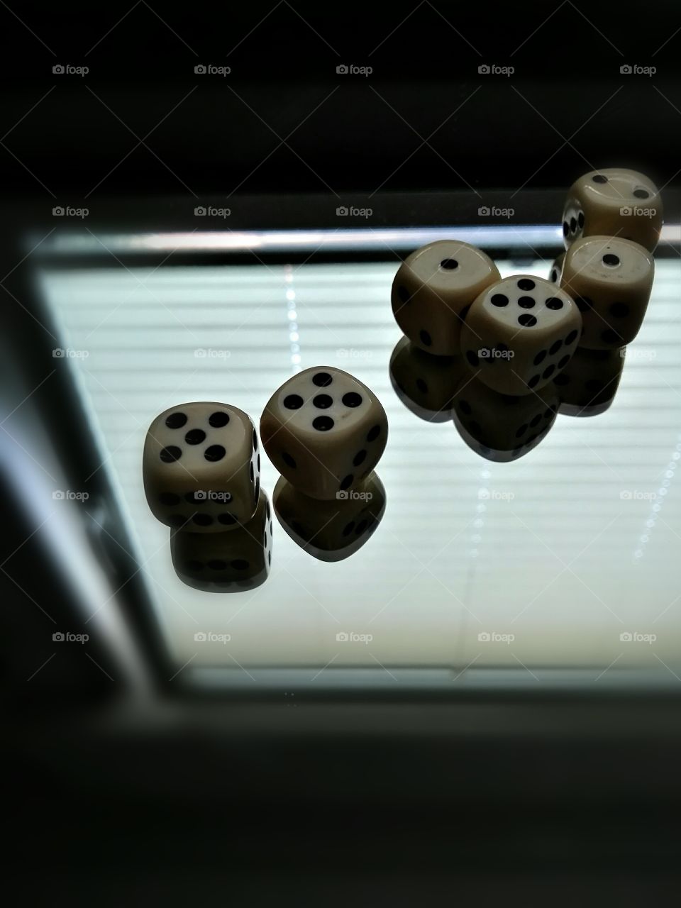 dice on mirror